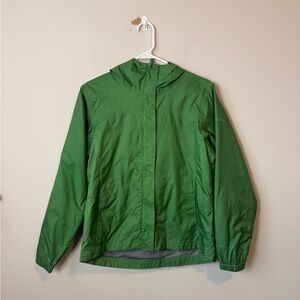 Columbia youth unisex Green Hooded Raincoat size 14/16
